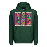 Sports Green tie dye hearts and butterfly with flowers Premium Hoodie - Artiststas