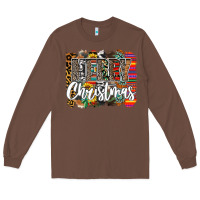 Chestnut Western Merry Christmas Long Sleeve Tee - CowhideDigitalArt