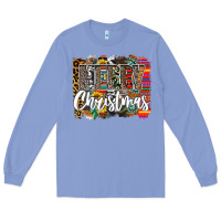 Colony Blue Western Merry Christmas Long Sleeve Tee - CowhideDigitalArt