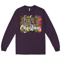 Plum Western Merry Christmas Long Sleeve Tee - CowhideDigitalArt