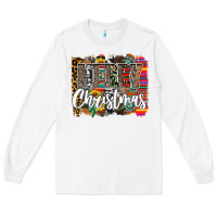 White Western Merry Christmas Long Sleeve Tee - CowhideDigitalArt