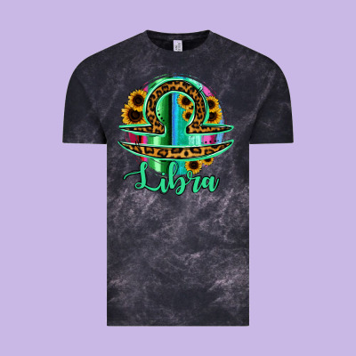 Libra Zodiac Sign Sunflower Leopard Serape Vintage Tee Designed By Ranaportraitstore