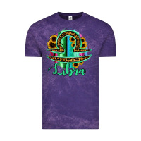 Cloud Purple Libra Zodiac Sign Sunflower Leopard Serape Vintage Tee - RanaPortraitStore