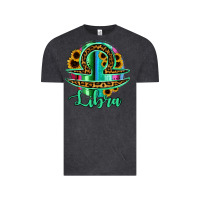 Vintage Black Libra Zodiac Sign Sunflower Leopard Serape Vintage Tee - RanaPortraitStore
