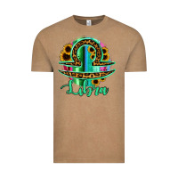 Vintage Coffee Libra Zodiac Sign Sunflower Leopard Serape Vintage Tee - RanaPortraitStore