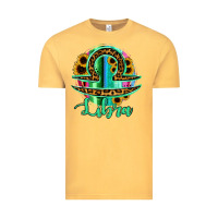 Vintage Mustard Libra Zodiac Sign Sunflower Leopard Serape Vintage Tee - RanaPortraitStore