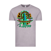 Vintage Zinc Libra Zodiac Sign Sunflower Leopard Serape Vintage Tee - RanaPortraitStore