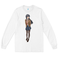 White mai sakurajima Long Sleeve Tee - DesigneFamous