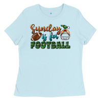 Baby Blue sunday is for football Ladies Tee - BundleAndBundleShop