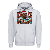 Heather Grey dog mom christmas with labrador Zipper Hoodie - RanaPortraitStore