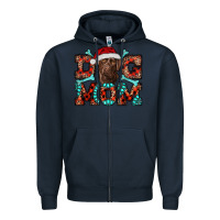 Navy dog mom christmas with labrador Zipper Hoodie - RanaPortraitStore