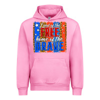 Fuchsia Pink land of the free th of july brushstroke Urban Hoodie - Jasminsmagicworld