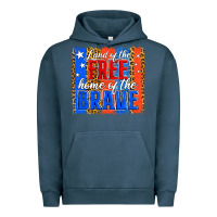 Pigment Midnight Navy land of the free th of july brushstroke Urban Hoodie - Jasminsmagicworld