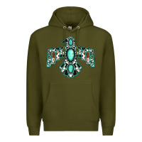 Army Green cowhide turquoise thunderbird Premium Hoodie - Jasminsmagicworld