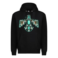 Black cowhide turquoise thunderbird Premium Hoodie - Jasminsmagicworld