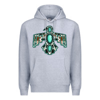 Heather Grey cowhide turquoise thunderbird Premium Hoodie - Jasminsmagicworld