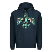 Navy cowhide turquoise thunderbird Premium Hoodie - Jasminsmagicworld