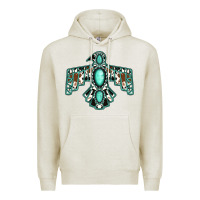 Oatmeal Heather cowhide turquoise thunderbird Premium Hoodie - Jasminsmagicworld