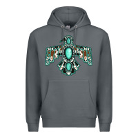Rock cowhide turquoise thunderbird Premium Hoodie - Jasminsmagicworld