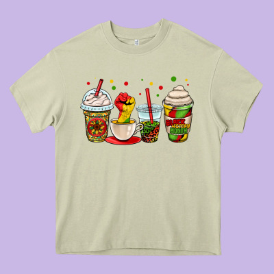 Juneteenth Bhm Coffee Cups Heavy Core Tee Designed By Oliviacreatesart