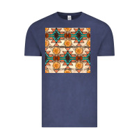 Vintage Denim native american aztec seamless pattern 1 Vintage Tee - BundleAndBundleShop
