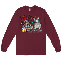 Burgundy Bunny mama Long Sleeve Tee - CowhideDigitalArt