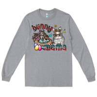 Heather Grey Bunny mama Long Sleeve Tee - CowhideDigitalArt