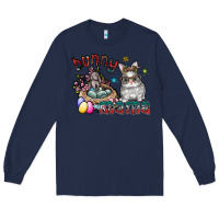 Navy Bunny mama Long Sleeve Tee - CowhideDigitalArt