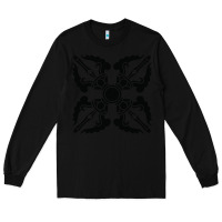Black trippy psychedelic rave sacred geometry Long Sleeve Tee - DesigneFamous