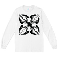 White trippy psychedelic rave sacred geometry Long Sleeve Tee - DesigneFamous
