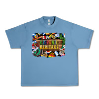 Pebble Blue hispanic heritage flags Urban Heavy Tee - BundleAndBundleShop