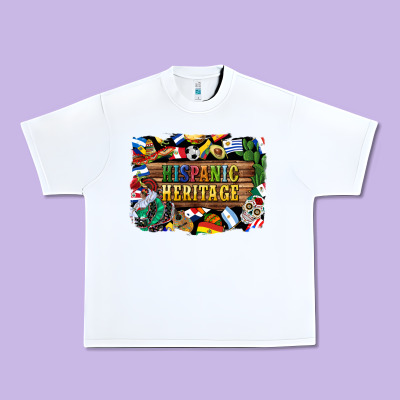 Hispanic Heritage Flags Urban Heavy Tee Designed By Bundleandbundleshop