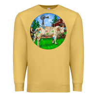 Antique Gold Christmas Charolais Bull And Barnyard Premium Sweatshirt - RanaPortraitStore