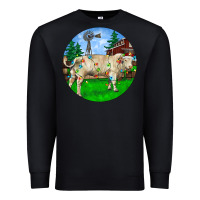 Black Christmas Charolais Bull And Barnyard Premium Sweatshirt - RanaPortraitStore
