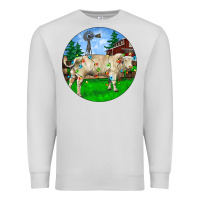 Dove Grey Christmas Charolais Bull And Barnyard Premium Sweatshirt - RanaPortraitStore