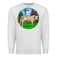 Christmas Charolais Bull And Barnyard Premium Sweatshirt | Teevron