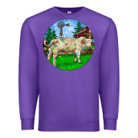 Purple Christmas Charolais Bull And Barnyard Premium Sweatshirt - RanaPortraitStore
