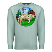 Seafoam Christmas Charolais Bull And Barnyard Premium Sweatshirt - RanaPortraitStore