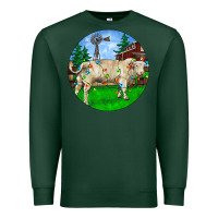 Sports Green Christmas Charolais Bull And Barnyard Premium Sweatshirt - RanaPortraitStore