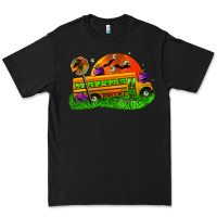 Black Halloween School Bus Premium Tee - FaDigitalArtStudio