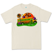 Bone Halloween School Bus Premium Tee - FaDigitalArtStudio