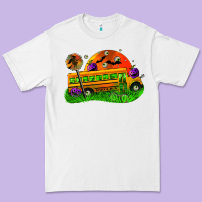 Halloween School Bus Premium Tee Designed By Fadigitalartstudio