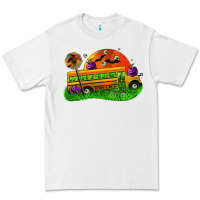 White Halloween School Bus Premium Tee - FaDigitalArtStudio