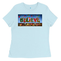Baby Blue christmas believe license plate Ladies Tee - BundleAndBundleShop