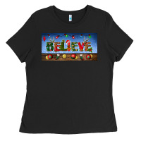 Black christmas believe license plate Ladies Tee - BundleAndBundleShop