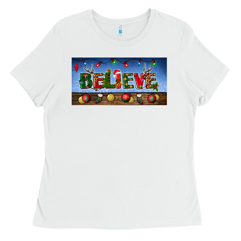 Christmas Believe License Plate Ladies Tee by BundleAndBundleShop | Teevron