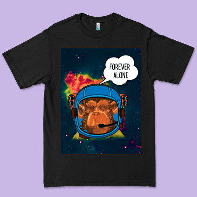 Forever Alone, Monkey, Space, Monkey At Space, Premium Tee Designed By Bettercallsaul