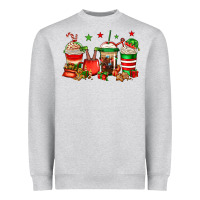 Heather Grey Christmas elfs coffee Heavyweight Sweatshirt - Jasminsmagicworld