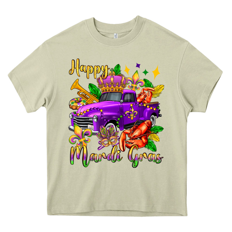 Happy Mardi Gras Truck Olivia Heavy Core Tee by OliviaCreatesArt | Teevron