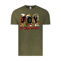 Vintage Olive Joy To The World Vintage Tee - FaDigitalArtStudio